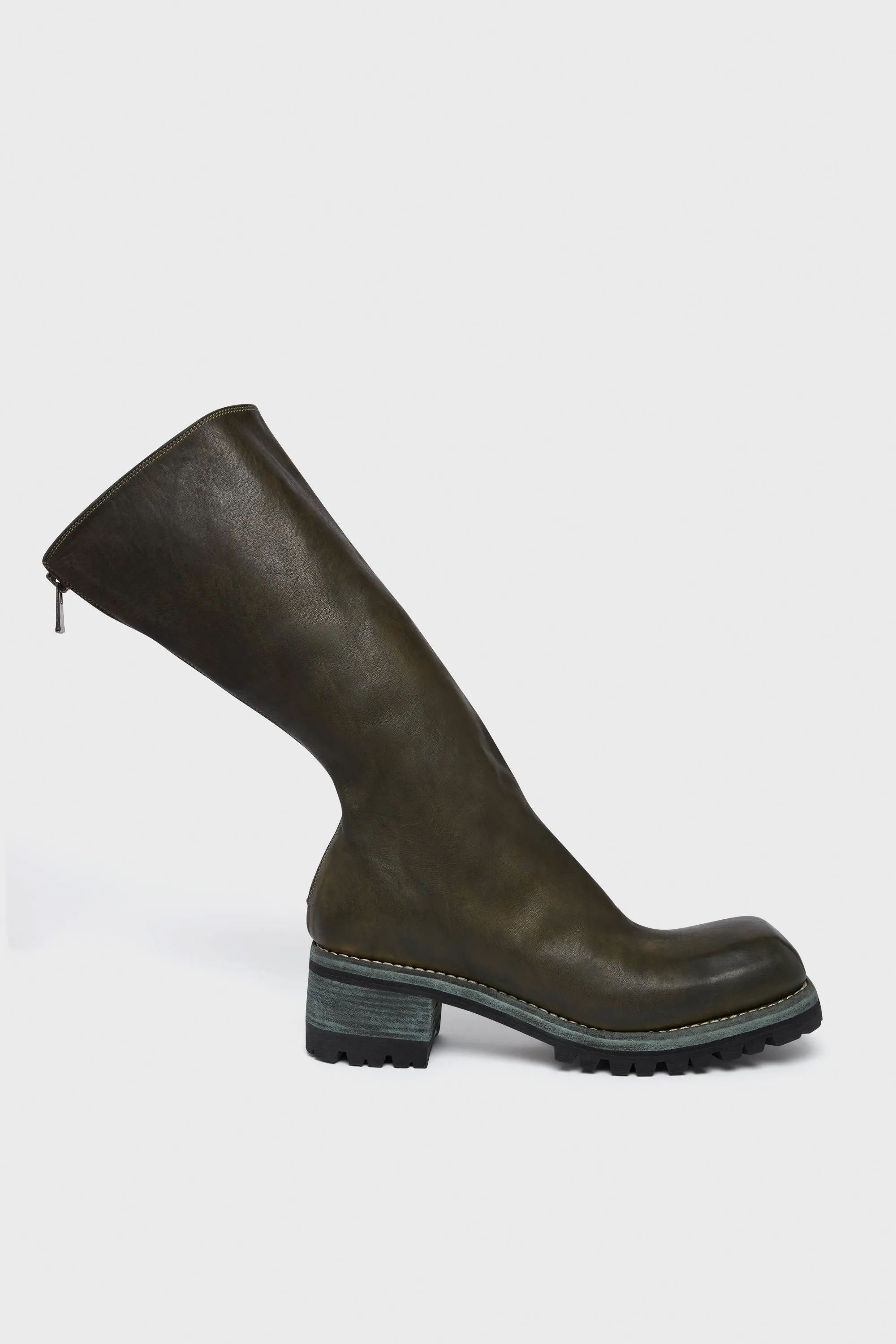 9089V BACK ZIP HIGH BOOTS GREEN