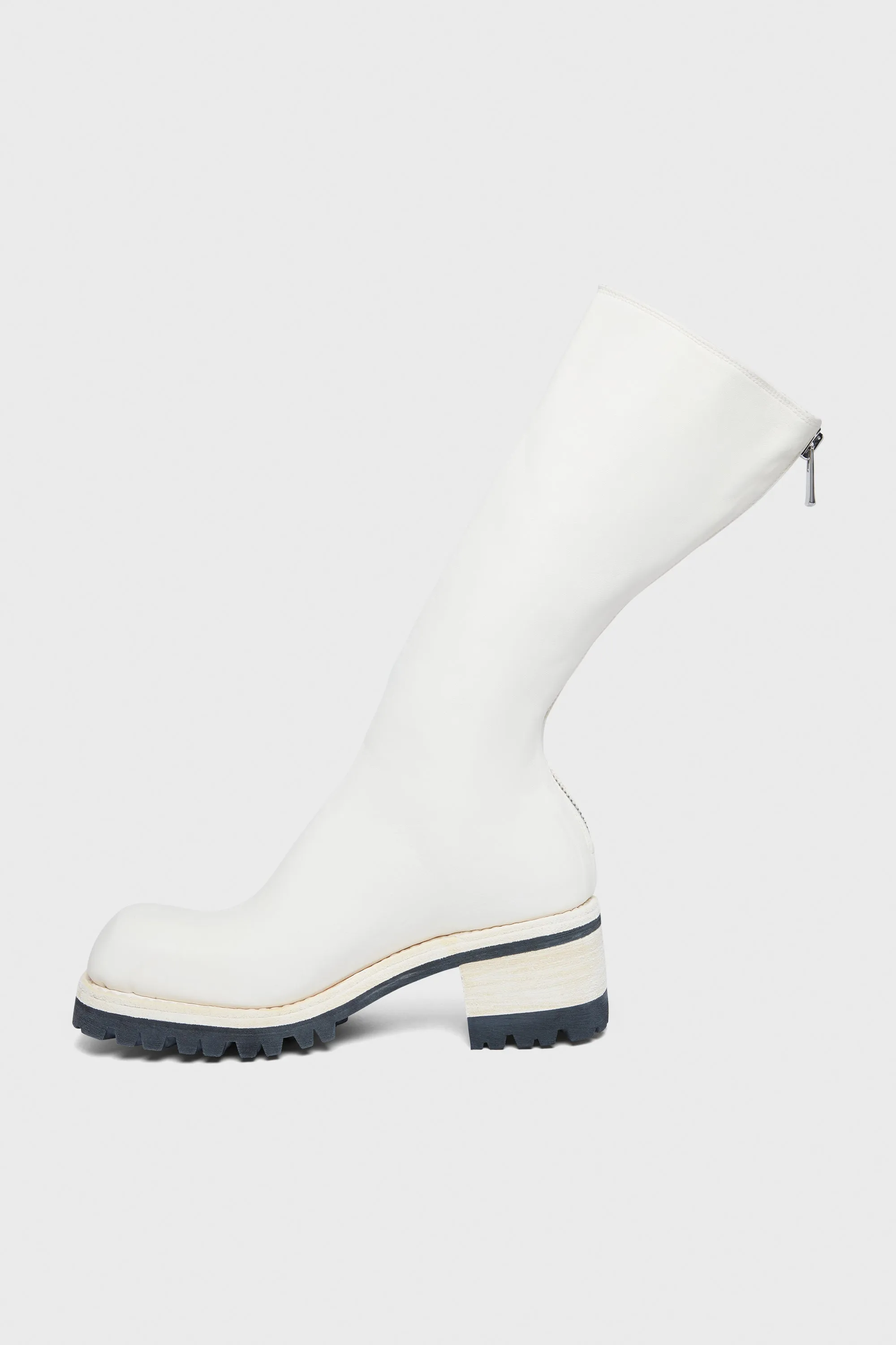 9089V BACK ZIP HIGH BOOTS WHITE