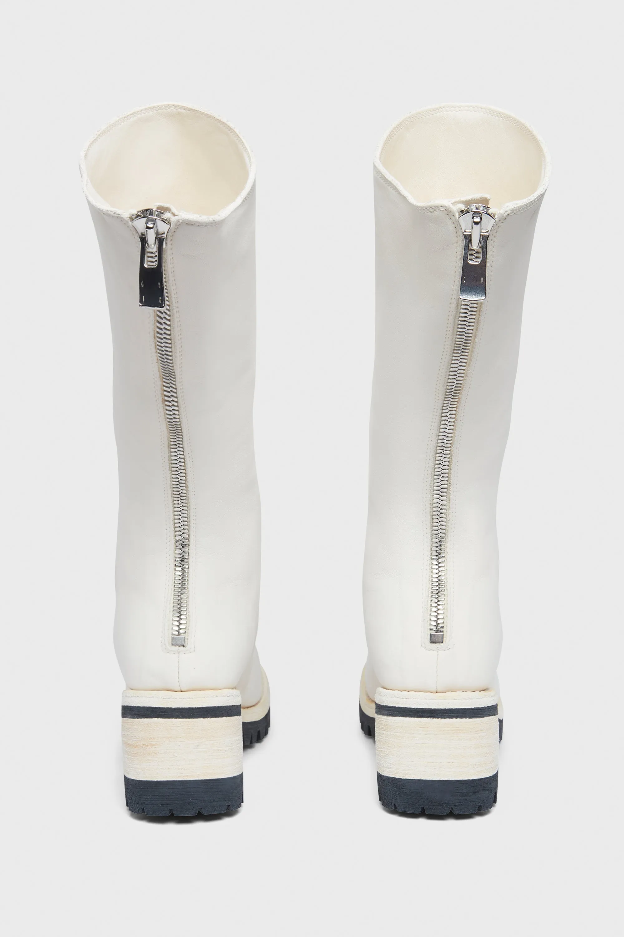 9089V BACK ZIP HIGH BOOTS WHITE