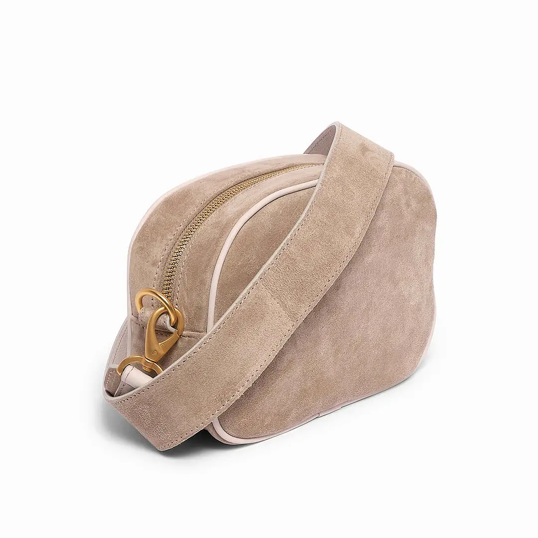 Alice sand suede/nappa  mini shoulder bag with logo