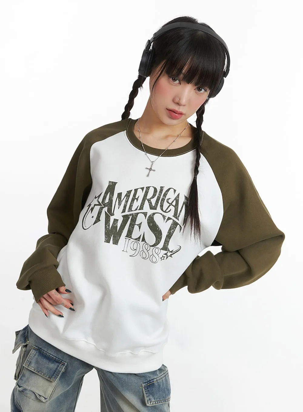 American West 1988 Oversized Raglan Long Sleeve IJ411