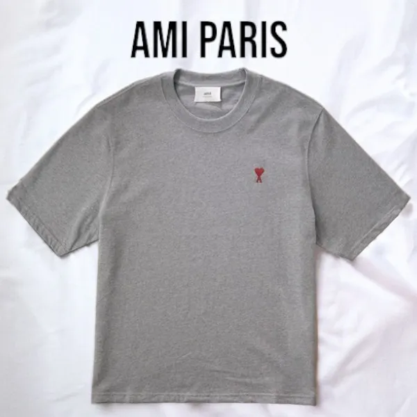 AMI PARIS  |Street Style Cotton Logo Designers T-Shirts