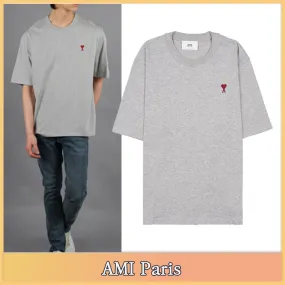 AMI PARIS  |Unisex Street Style Cotton Logo Designers T-Shirts