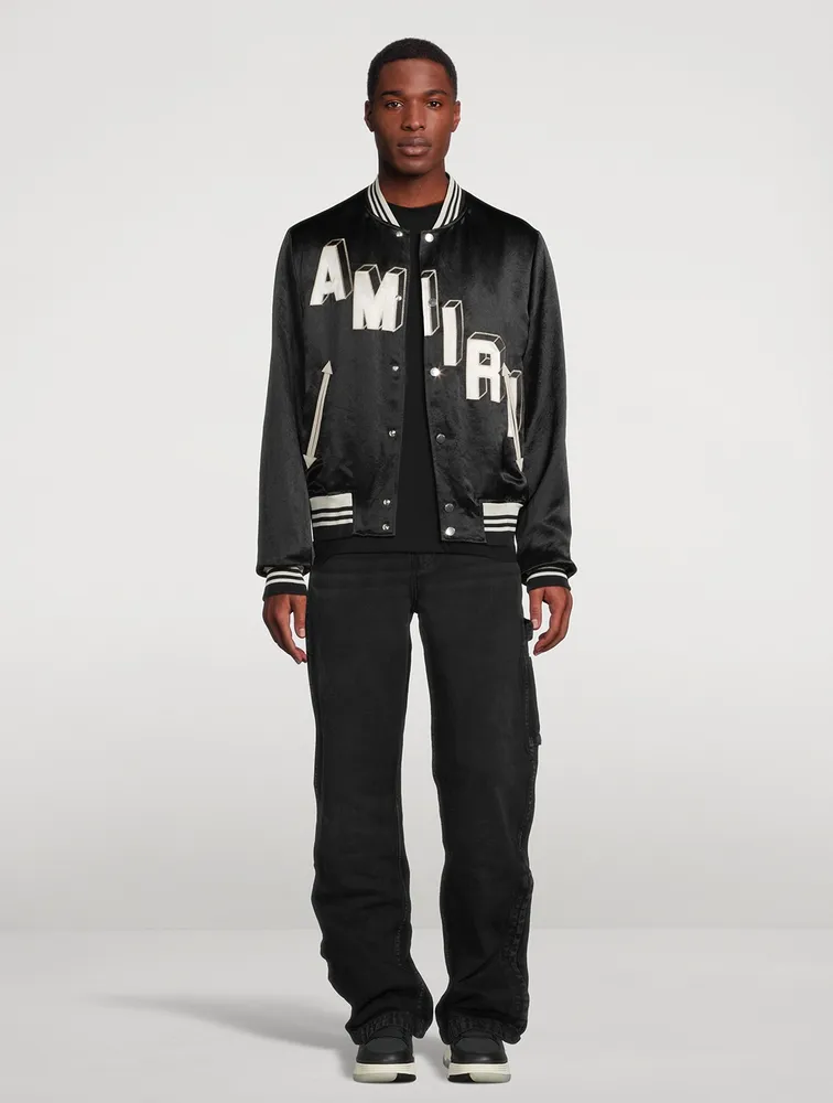 AMIRI Satin Varsity Jacket