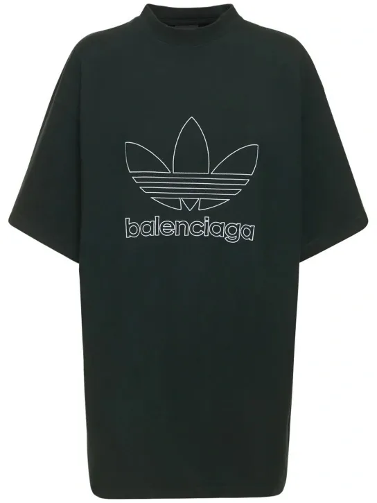 BALENCIAGA  |Crew Neck Plain Cotton Short Sleeves Logo Luxury