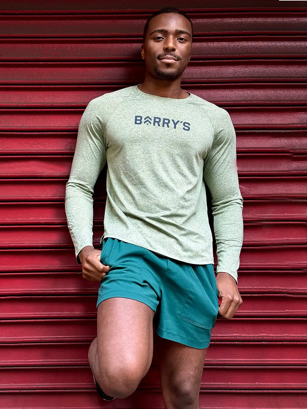 BARRY'S SAGE GREY RAGLAN LONG SLEEVE