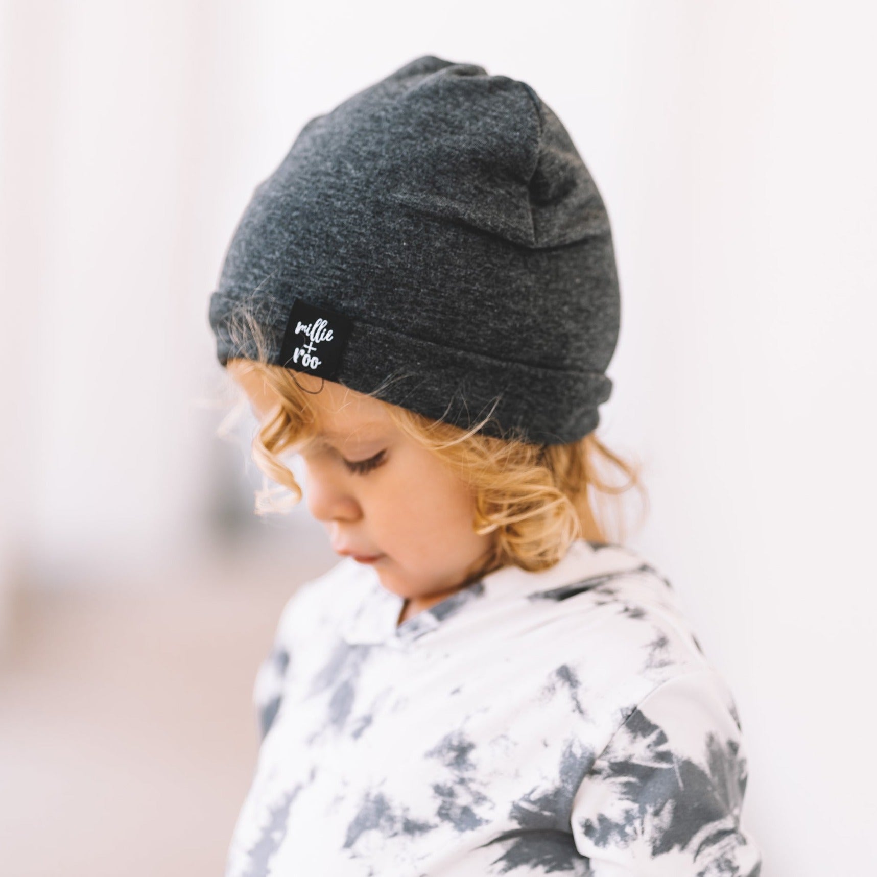 BEANIE- Charcoal French Terry Beanie