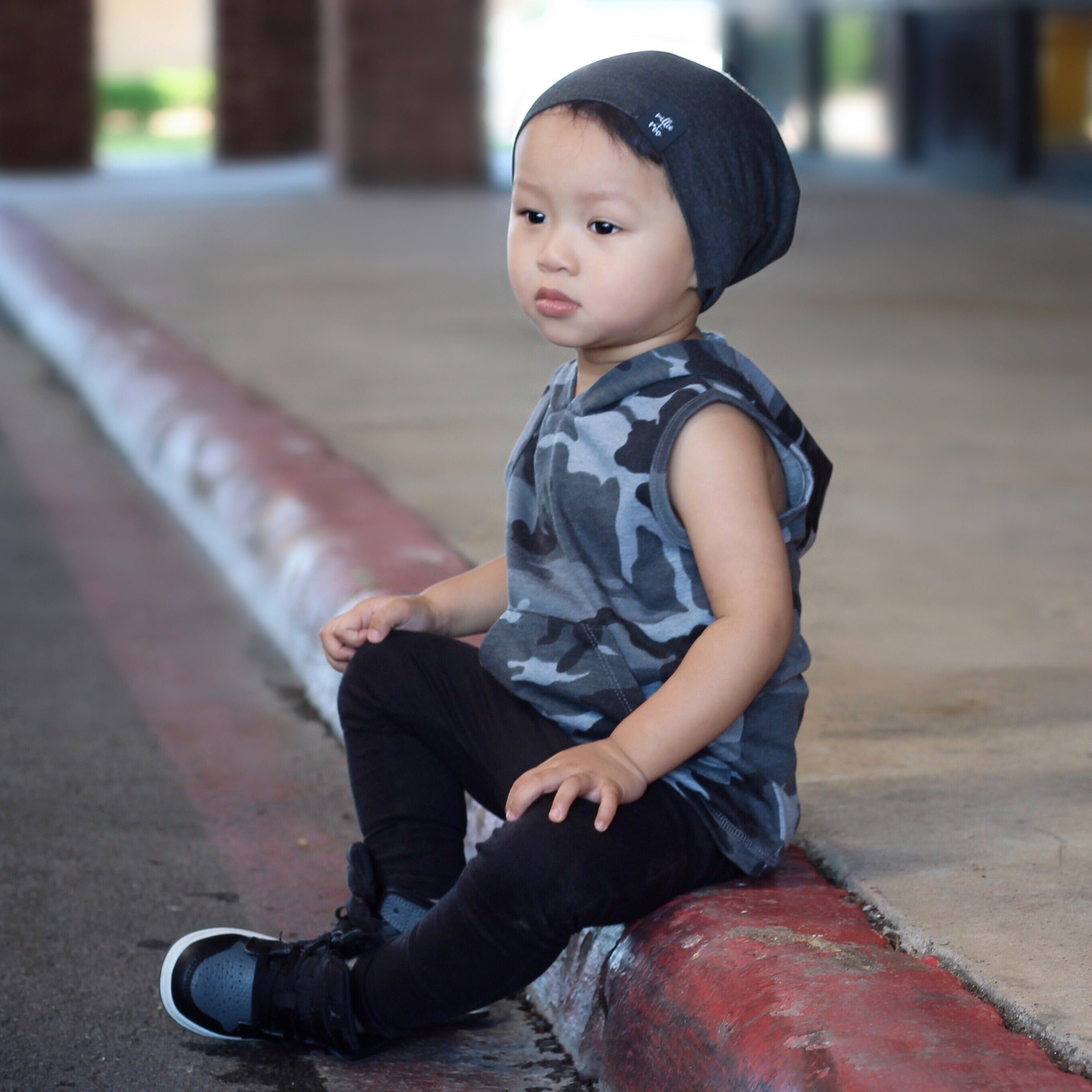 BEANIE- Charcoal French Terry Beanie