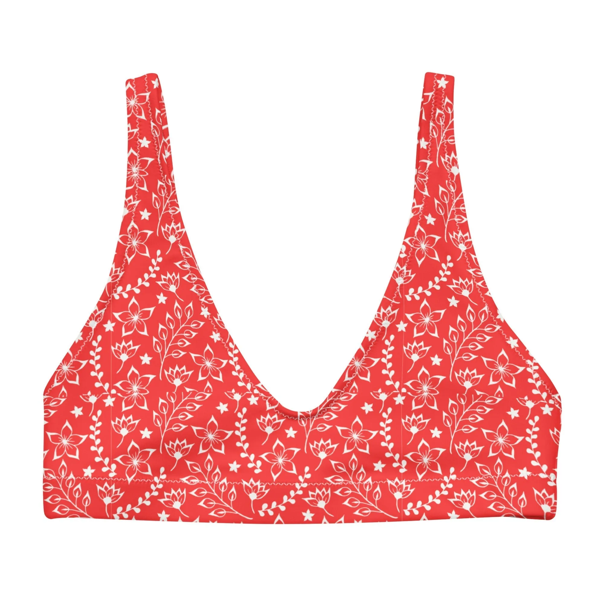 BELLA ECO PADDED BIKINI TOP | -GARDEN PARTY RED