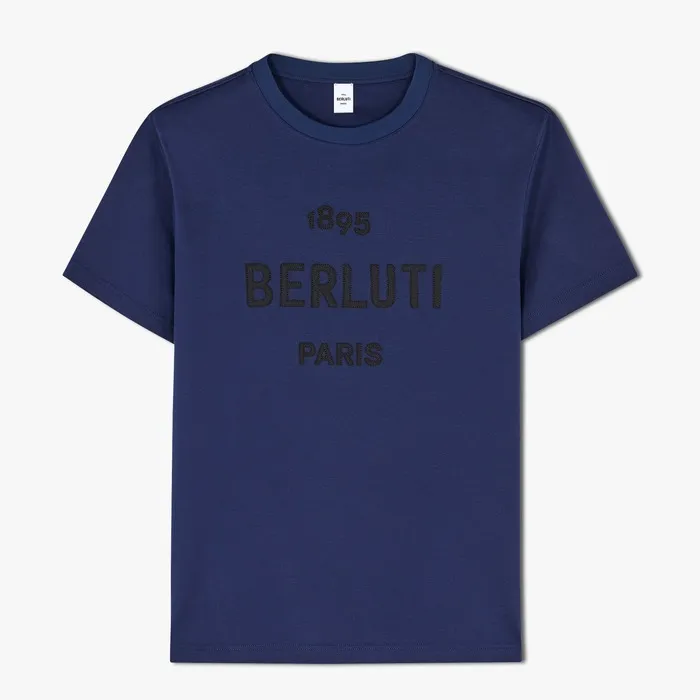 Berluti  |Plain Cotton Short Sleeves Logo Luxury T-Shirts