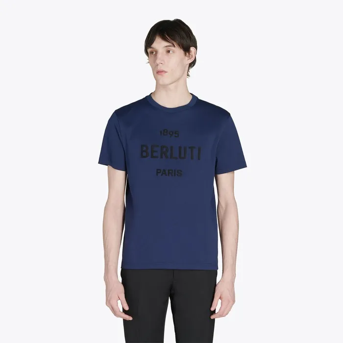 Berluti  |Plain Cotton Short Sleeves Logo Luxury T-Shirts