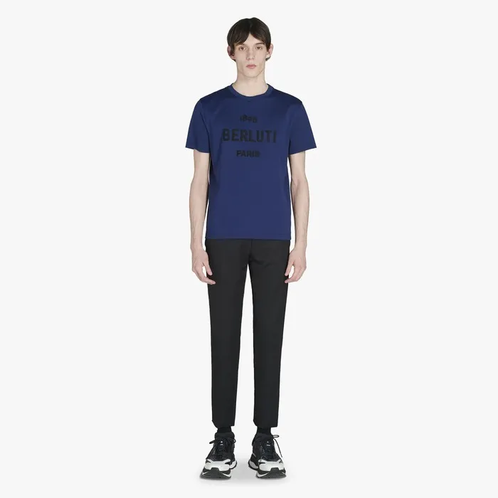 Berluti  |Plain Cotton Short Sleeves Logo Luxury T-Shirts