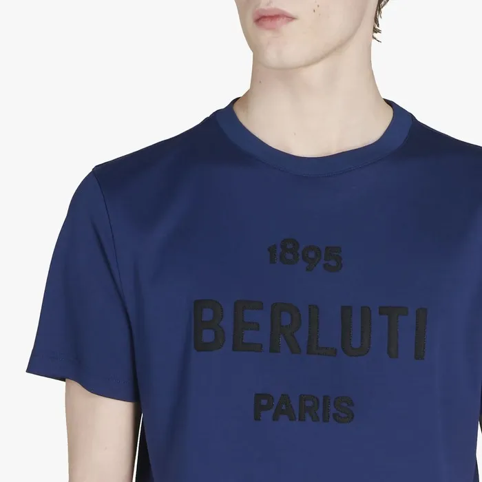 Berluti  |Plain Cotton Short Sleeves Logo Luxury T-Shirts