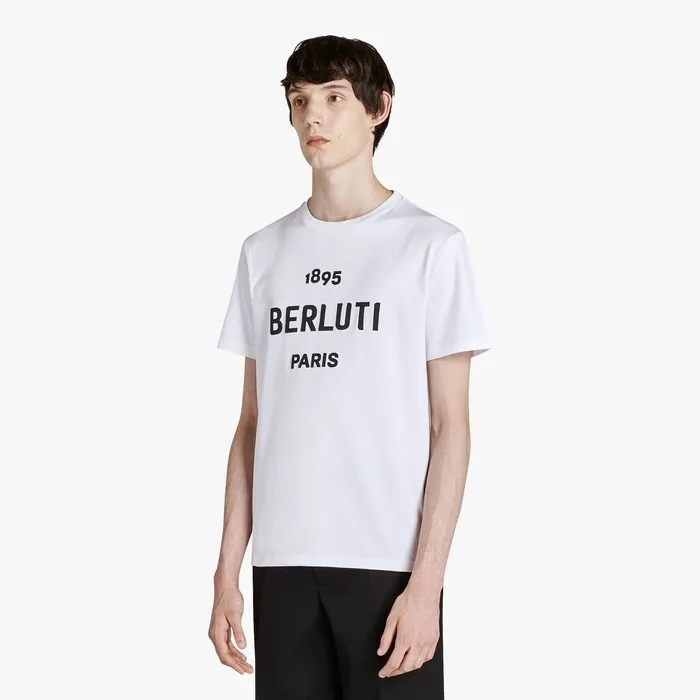 Berluti  |Plain Cotton Short Sleeves Logo Luxury T-Shirts