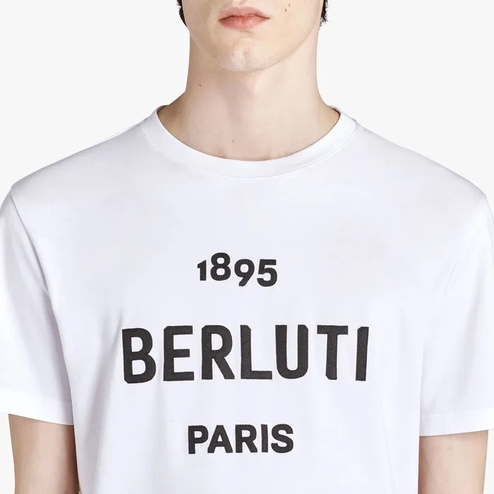 Berluti  |Plain Cotton Short Sleeves Logo Luxury T-Shirts