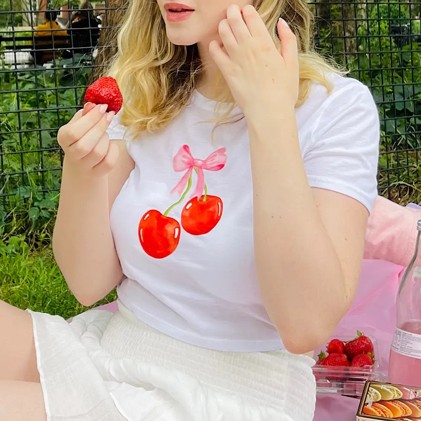 Bow & Cherry Crop Top