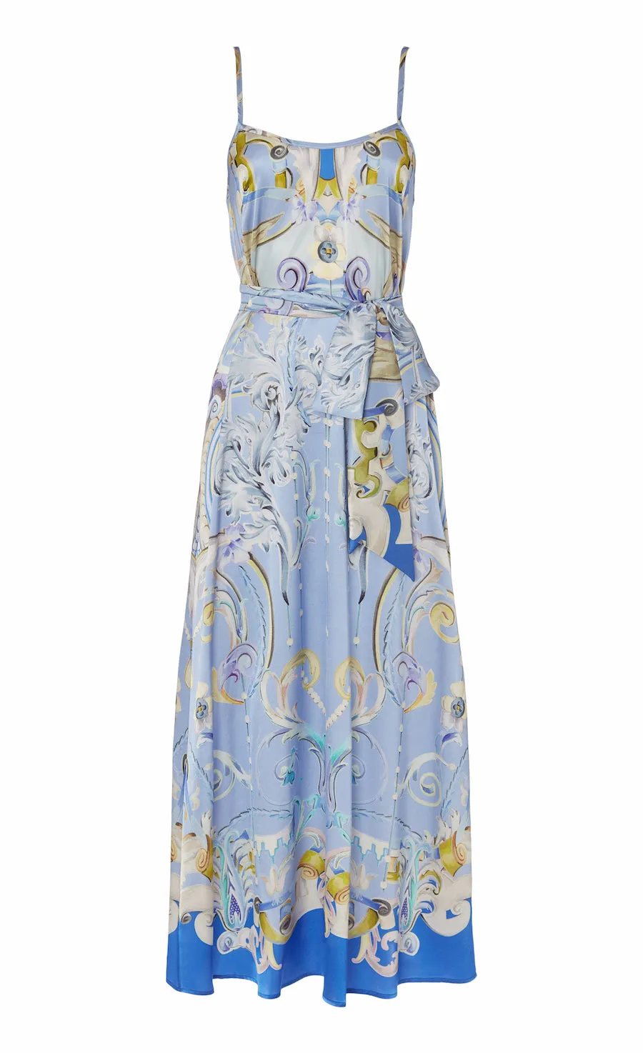 Carline Print Slip Dress - Vista Blue