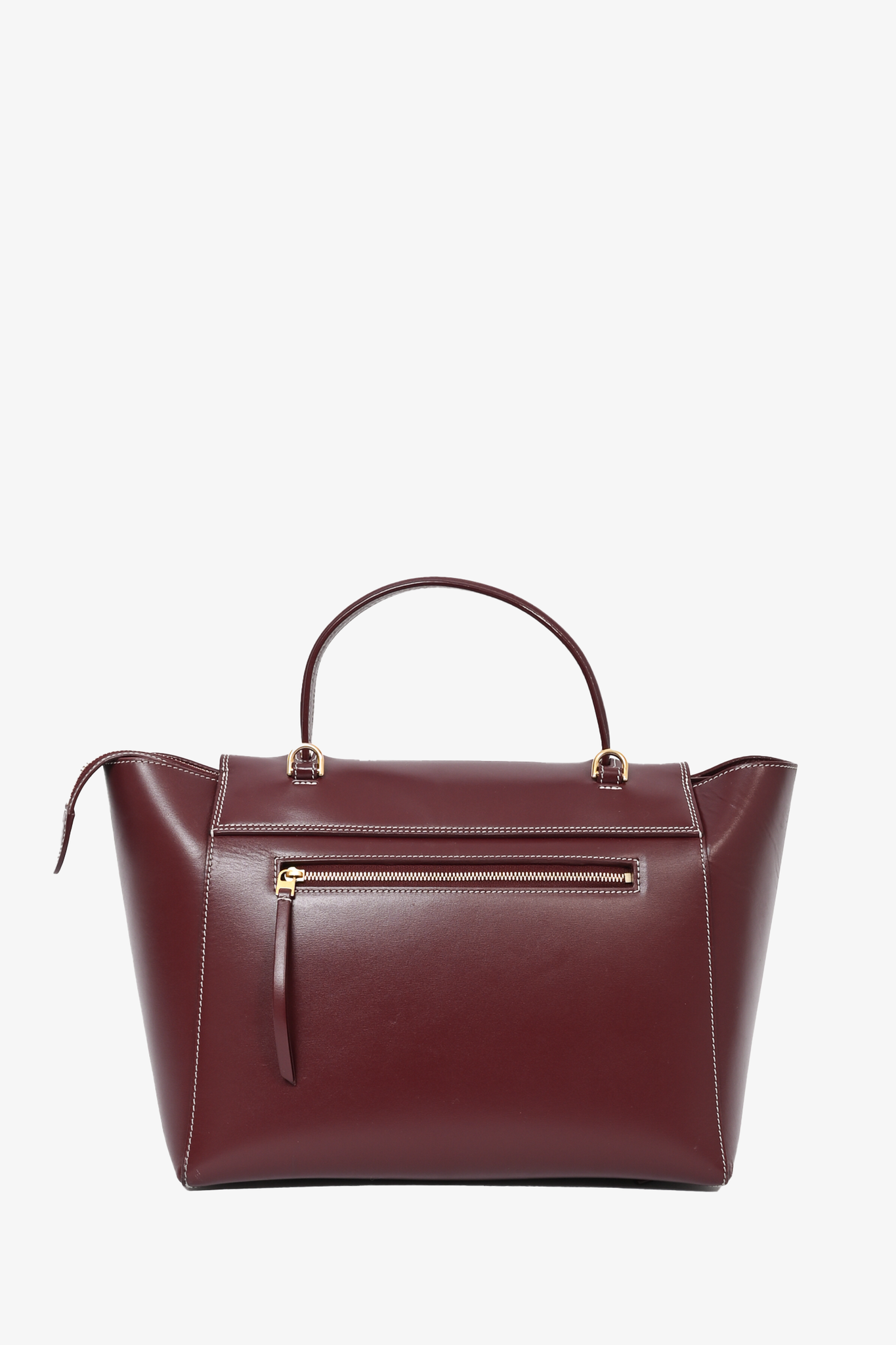 Celine 2016 Burgundy Contrast Stitch Mini Belt Bag with Strap