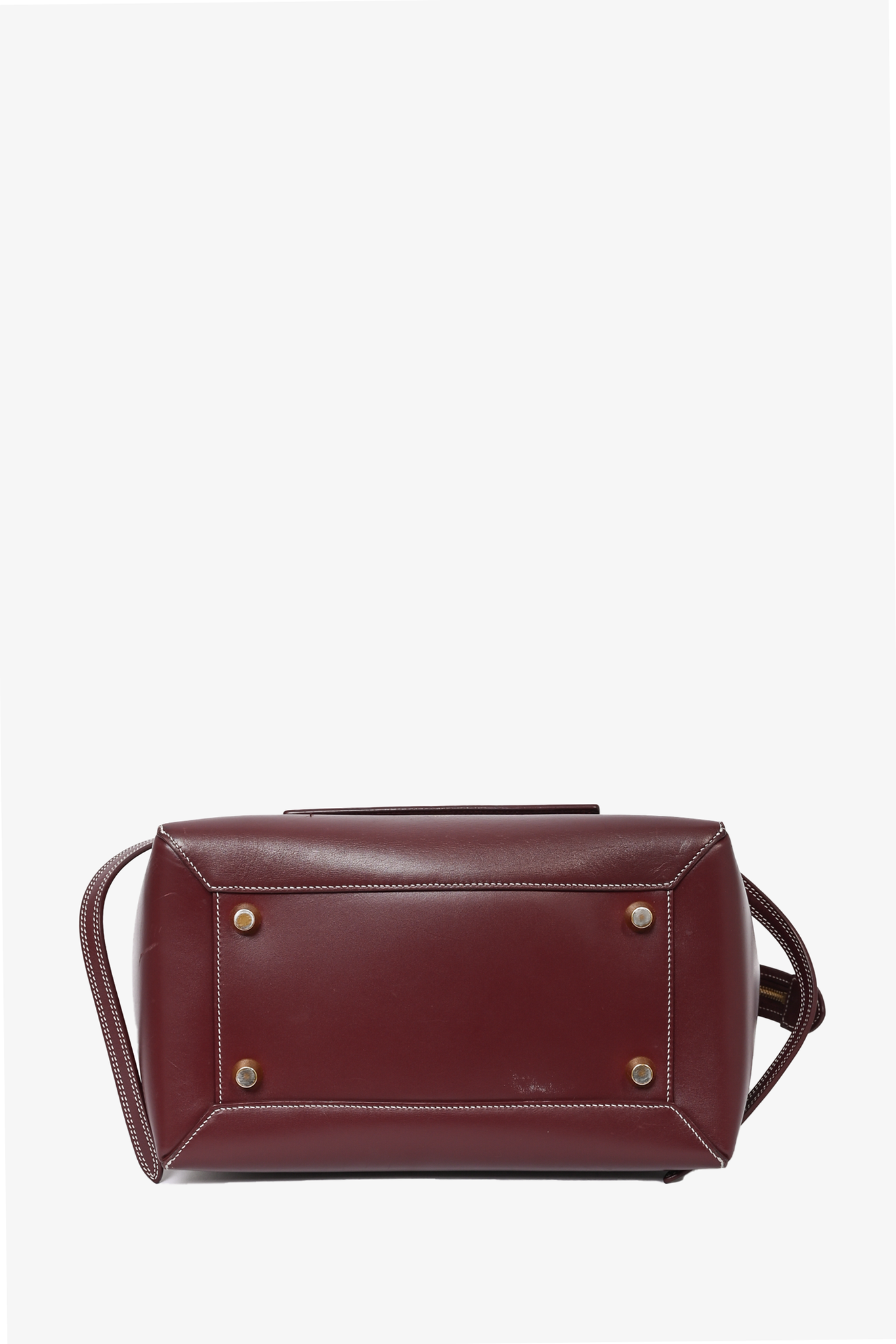 Celine 2016 Burgundy Contrast Stitch Mini Belt Bag with Strap