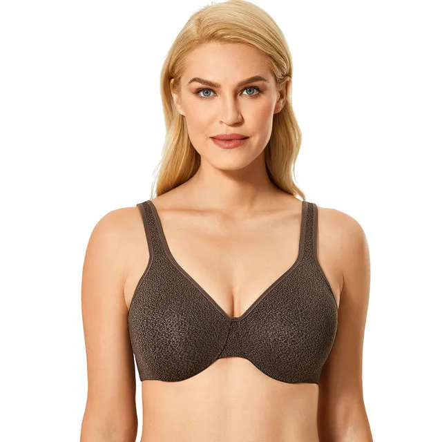 Chocolate Heather Full Coverage Seamless Non-Padded Bra for Women