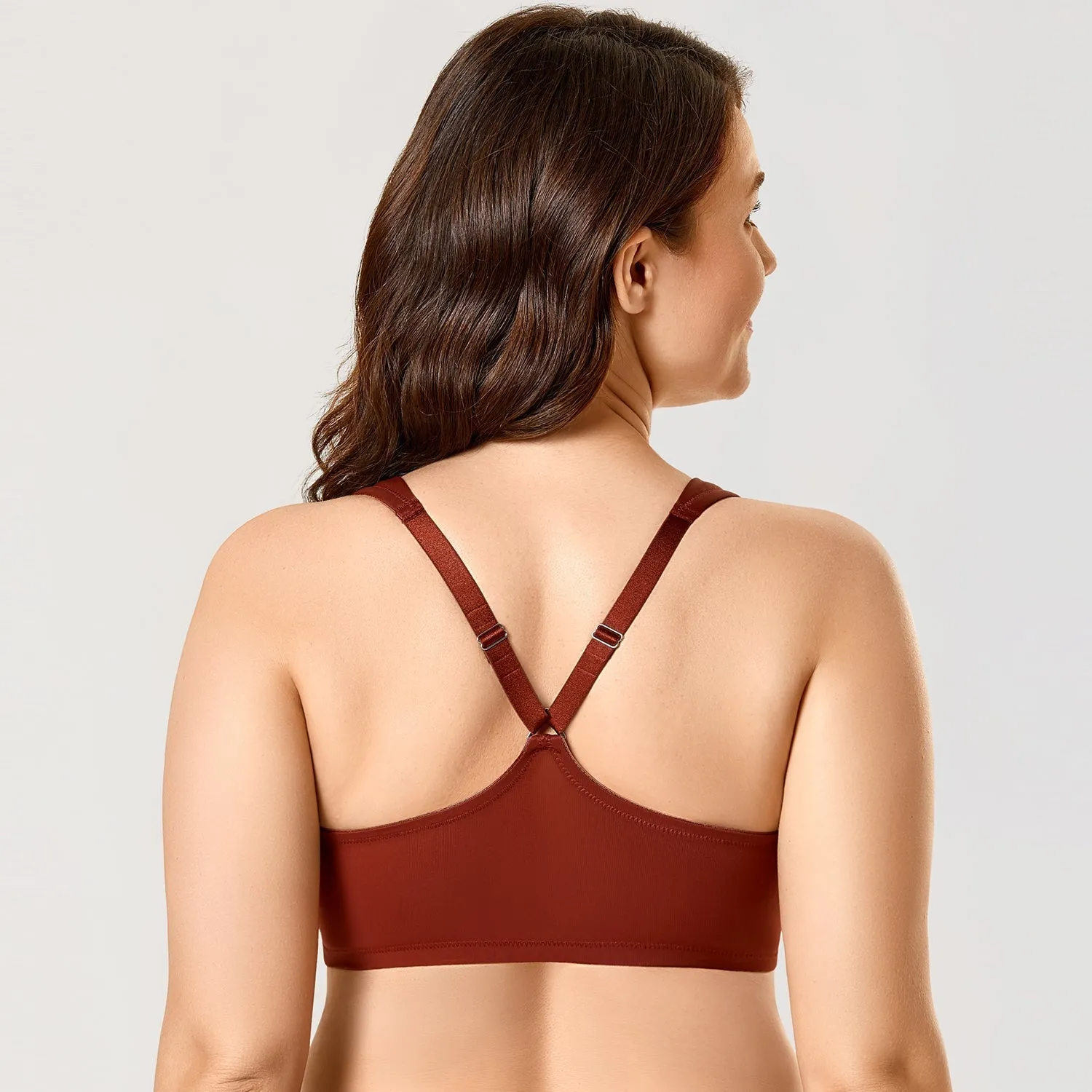 Chocolate Underwire Full Coverage Racerback Strap Bra for Women