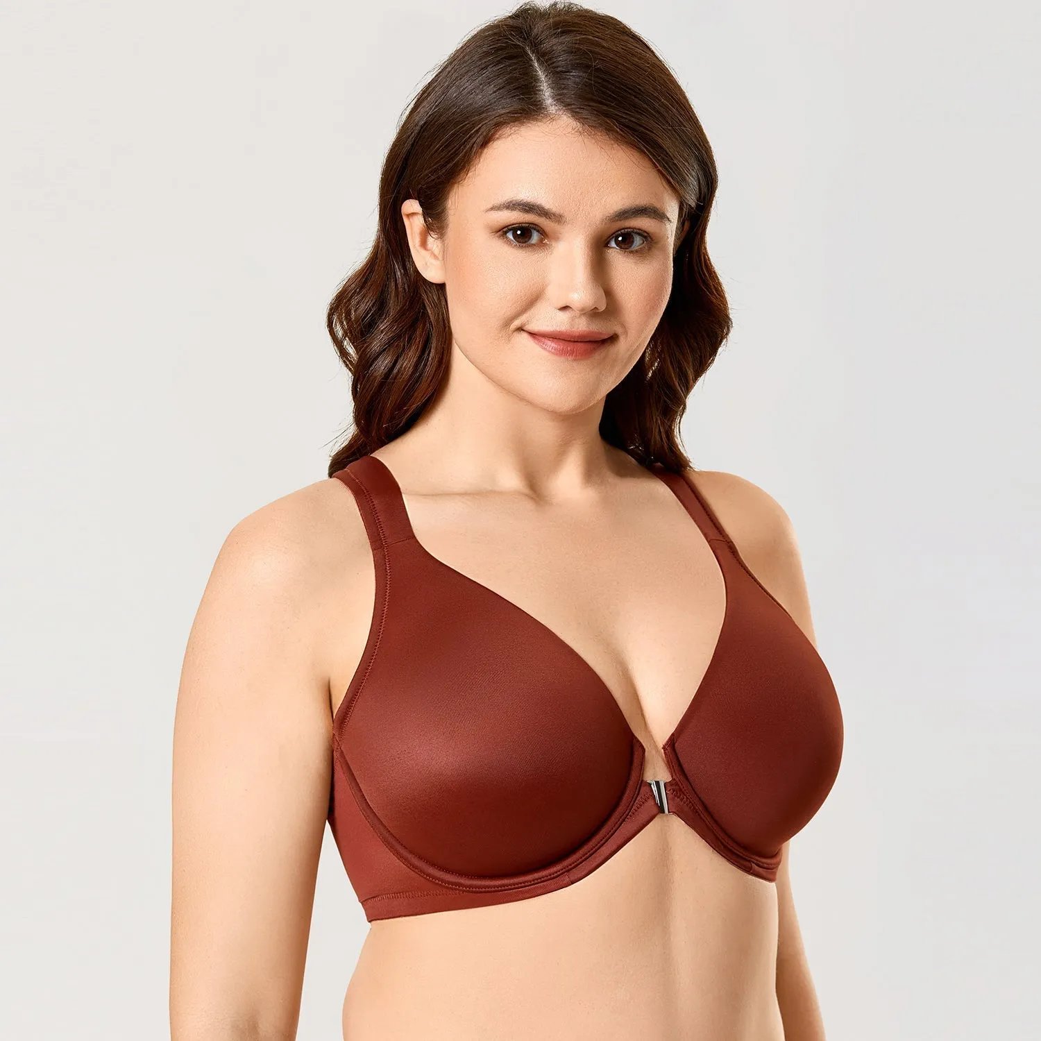 Chocolate Underwire Full Coverage Racerback Strap Bra for Women