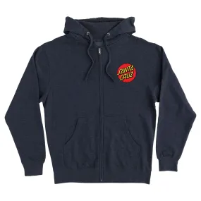 Classic Dot Zip Hoodie Navy Heather