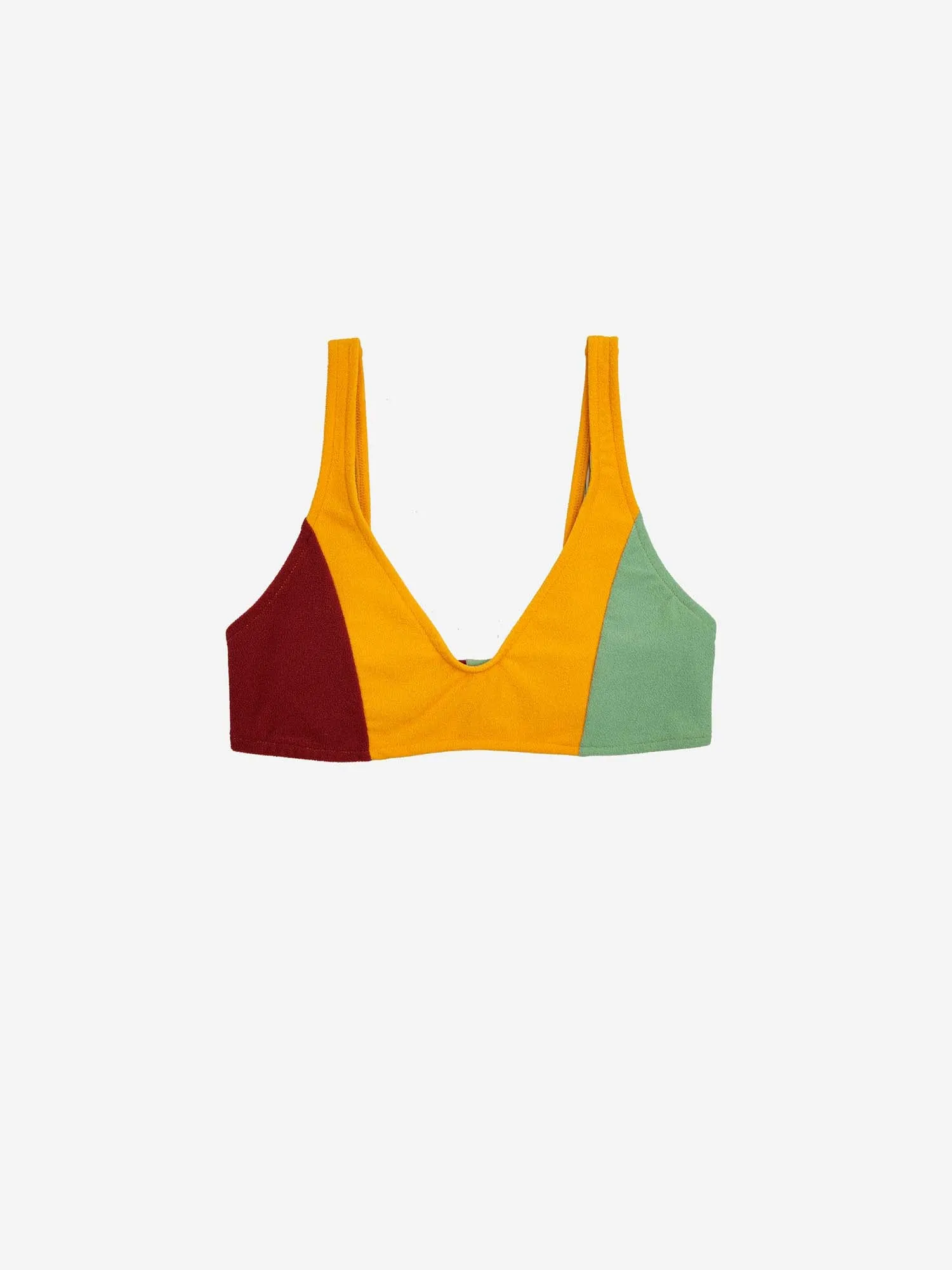 Colour Block Terry Top Bikini