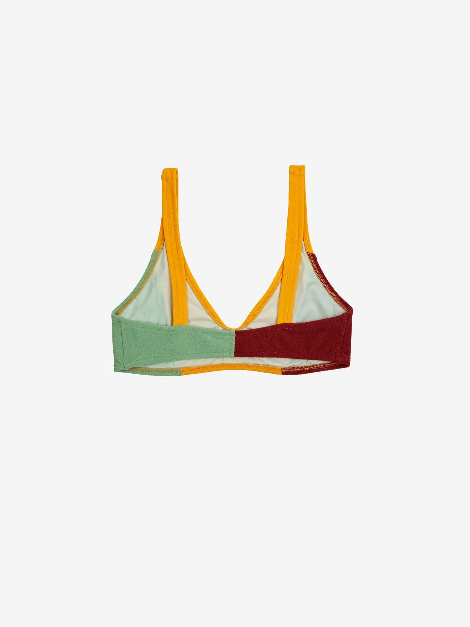 Colour Block Terry Top Bikini