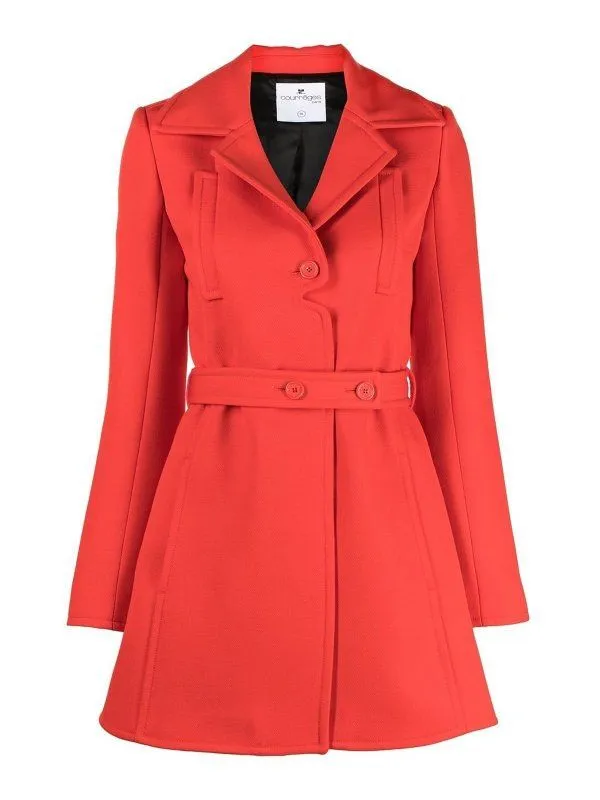 COURREGS Red Crepe Jacket for Women - FW22