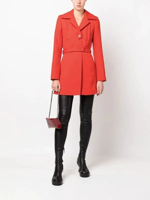 COURREGS Red Crepe Jacket for Women - FW22