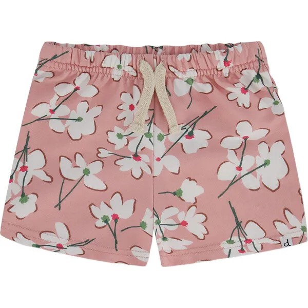 Deux par Deux French Terry Short, Pink Jasmine Flower Print