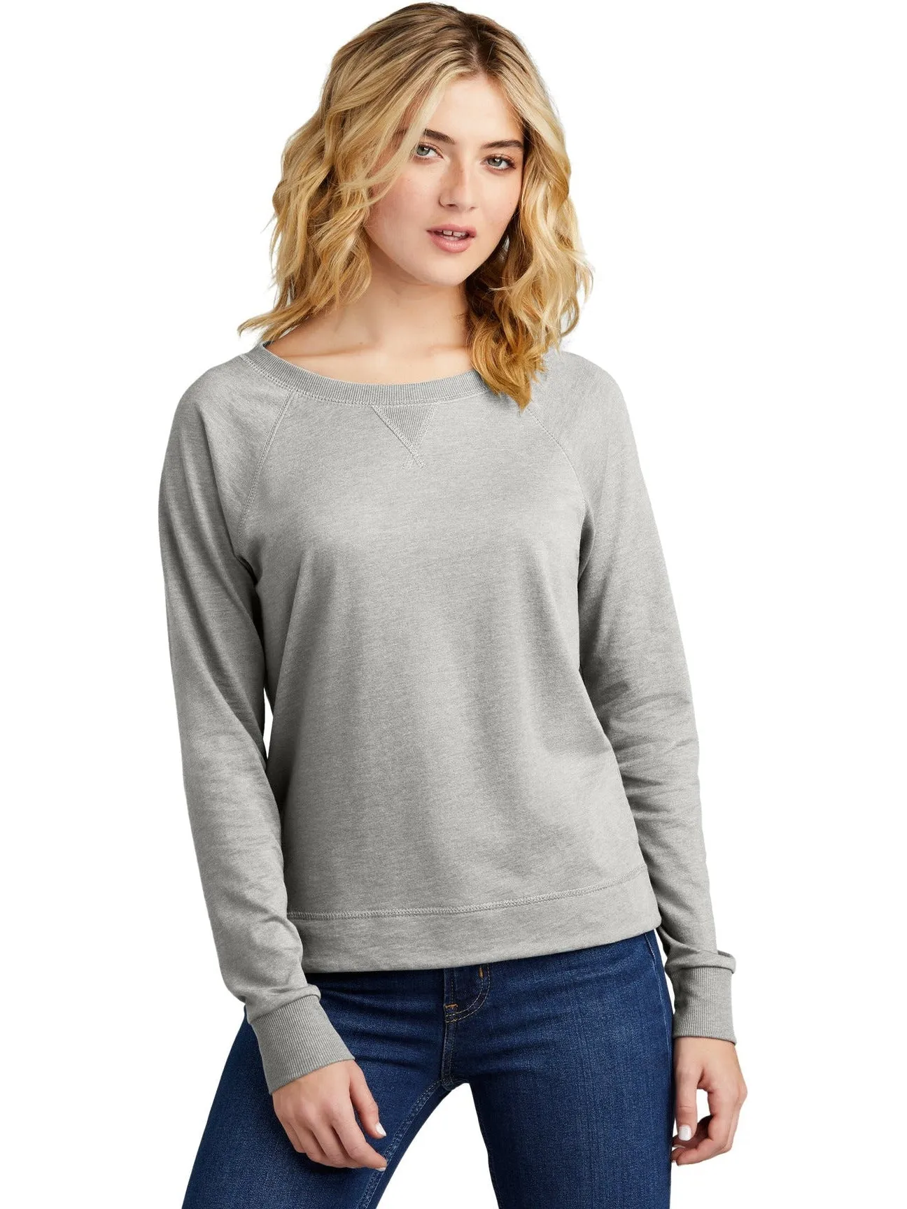 District Ladies Featherweight French Terry Long Sleeve Crewneck