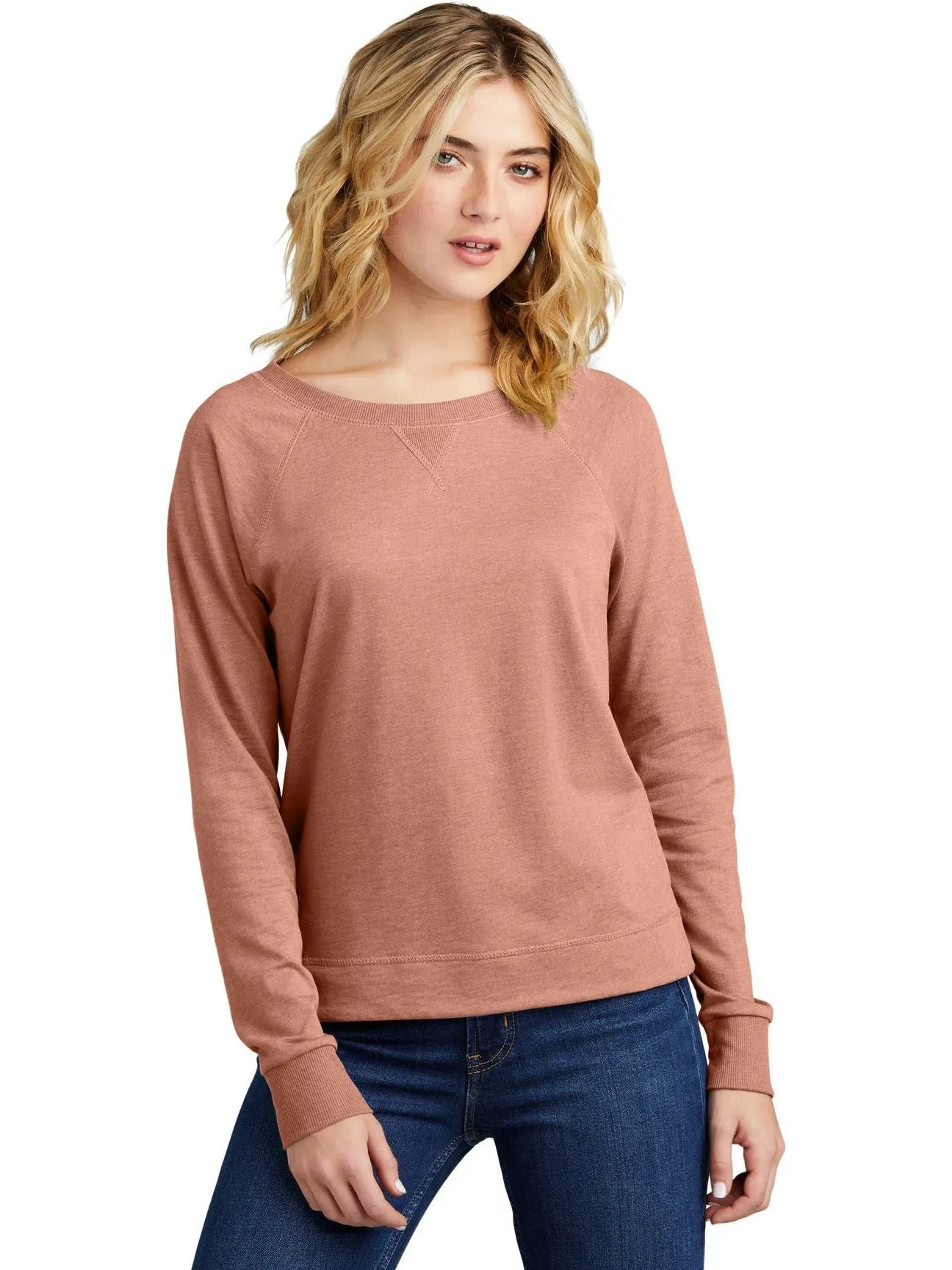 District Ladies Featherweight French Terry Long Sleeve Crewneck