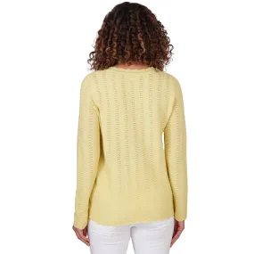 EMALINE SWEATER *MISSY* LIME GREEN SCALLOPED CREW NECK