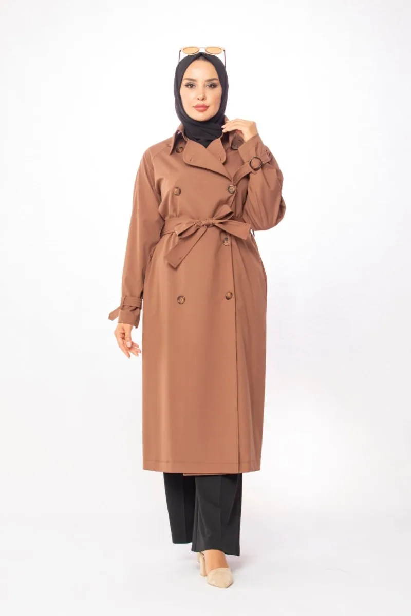 Euro Trench Coat - Safari Brown