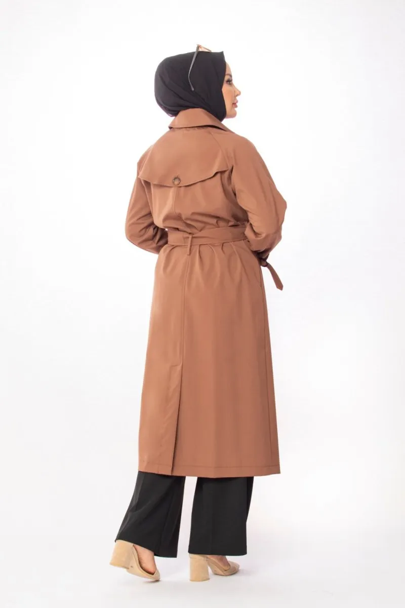 Euro Trench Coat - Safari Brown