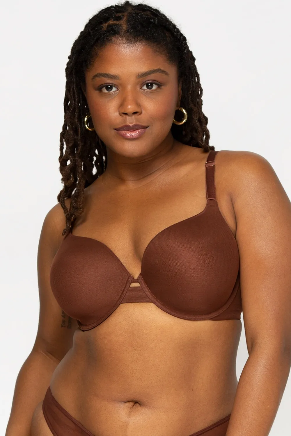 Everyday Invisible Full Coverage T-Shirt Bra | Chocolate Mesh