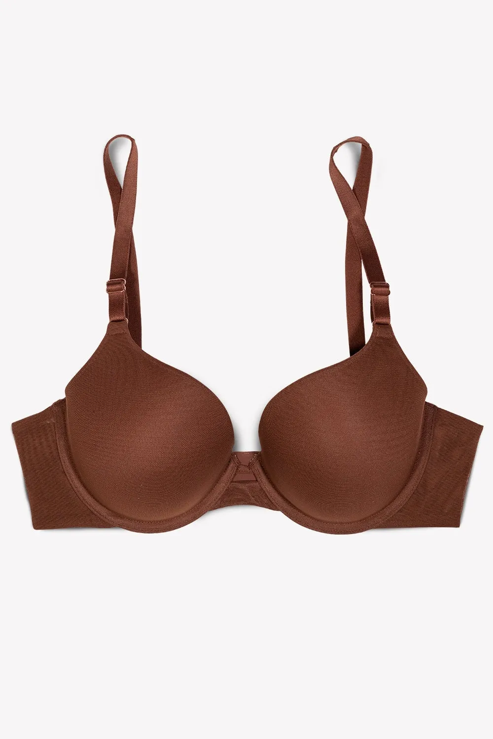 Everyday Invisible Full Coverage T-Shirt Bra | Chocolate Mesh