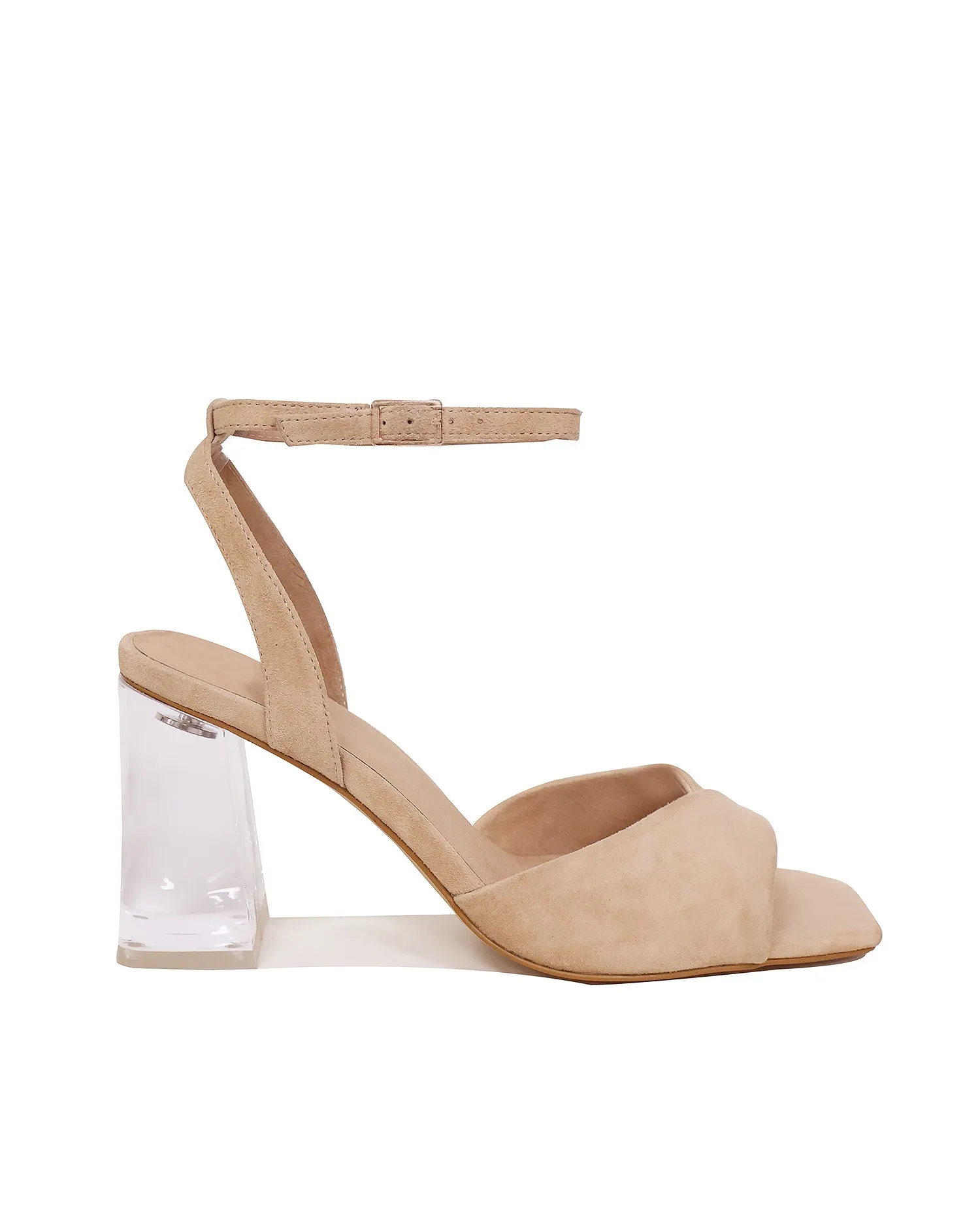 FLIRT - NUDE SUEDE HEELS - FINAL SALE