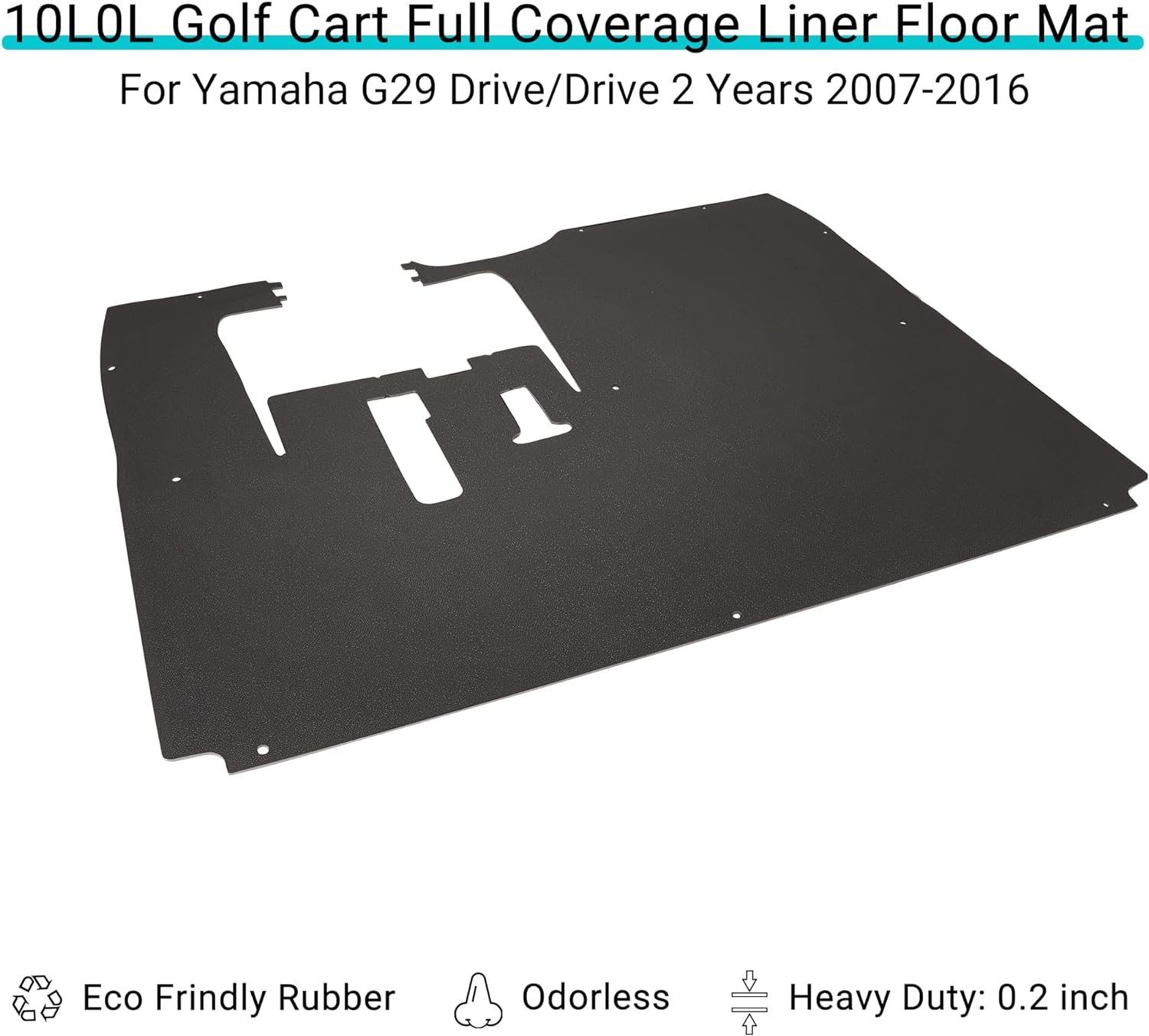 Full Coverage Golf Cart Floor Mats for Yamaha G29 Year 2007-2016 - 10L0L