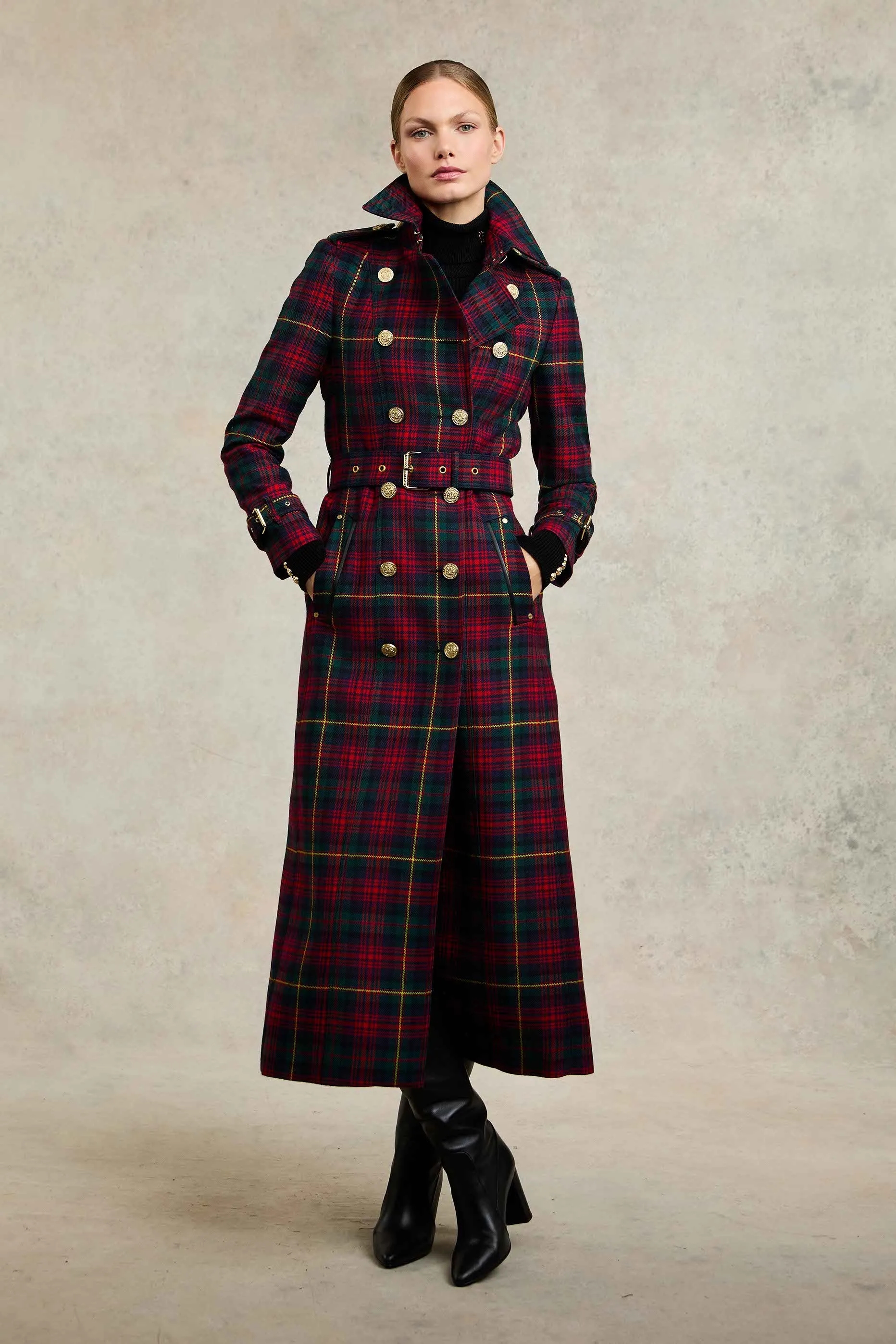 Full Length Marlborough Trench Coat (Logan Tartan)