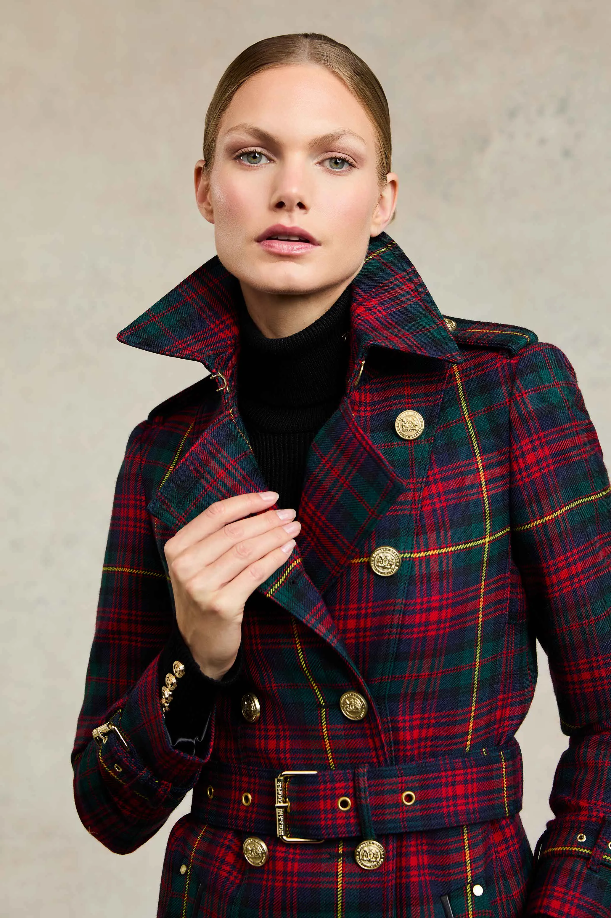 Full Length Marlborough Trench Coat (Logan Tartan)