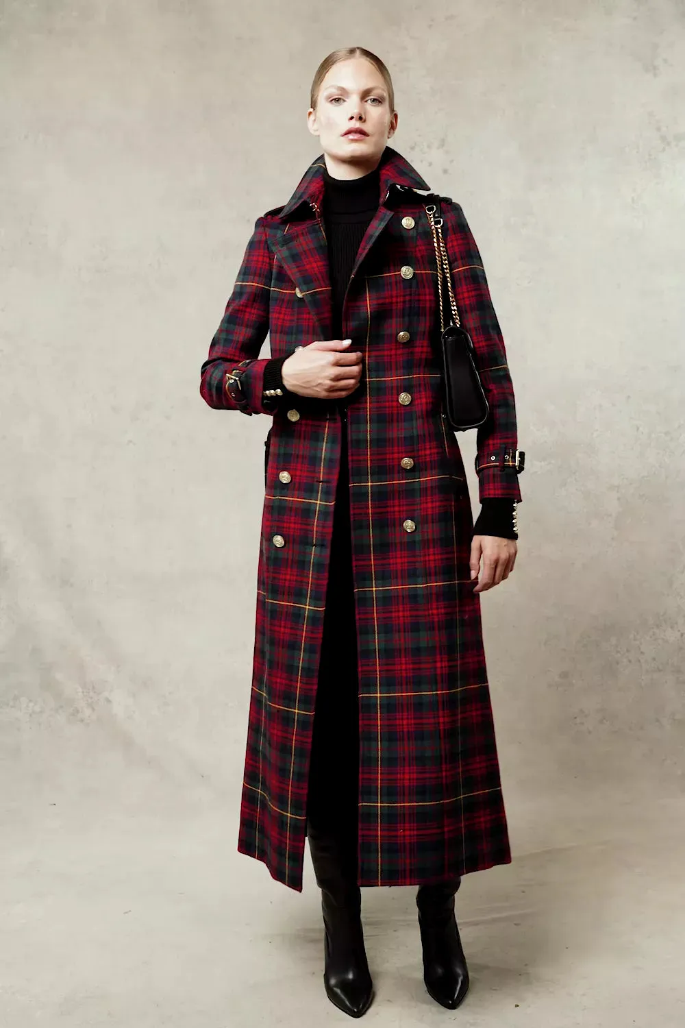 Full Length Marlborough Trench Coat (Logan Tartan)