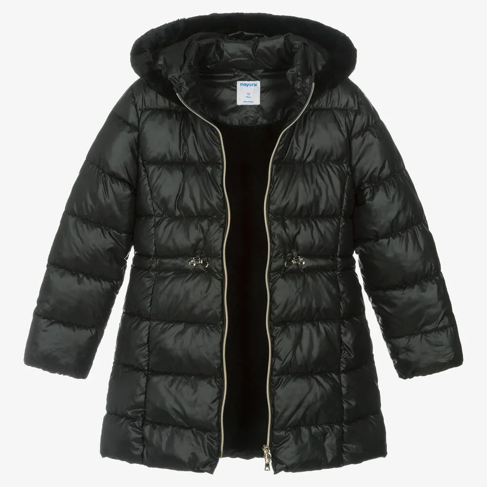 Girls Black Puffer Coat