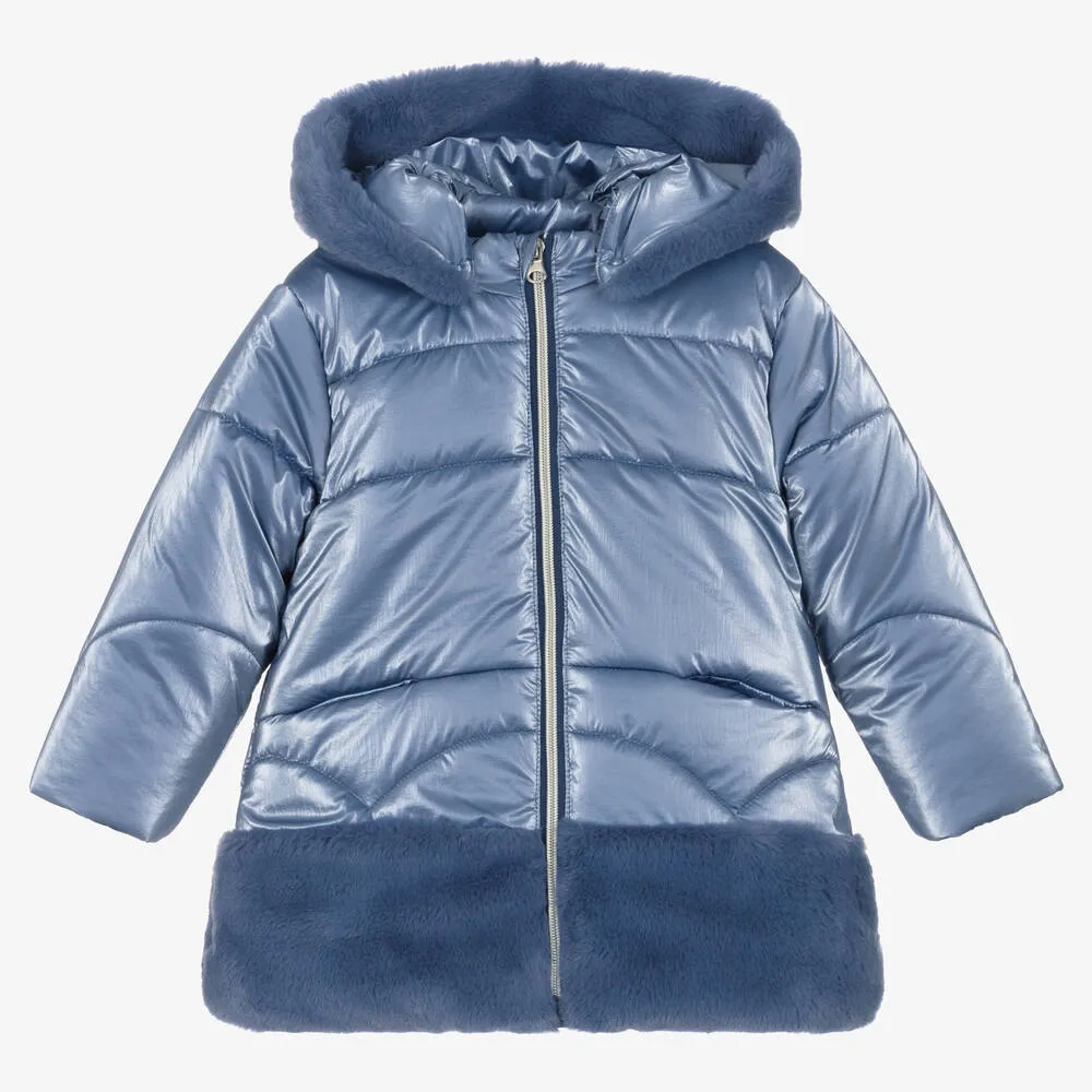 Girls Blue Padded Coat