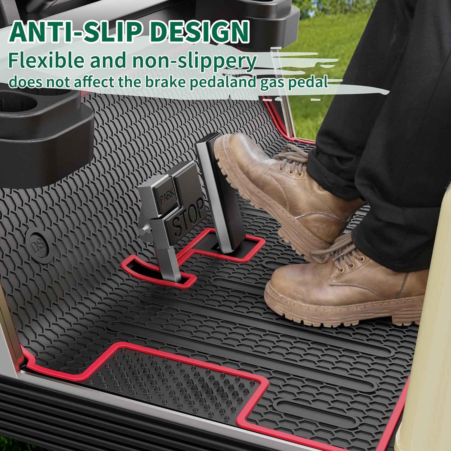 Golf Cart Mat for Club Car DS 1982-up Full Coverage Golf Cart Floor Liner Mats - 10L0L