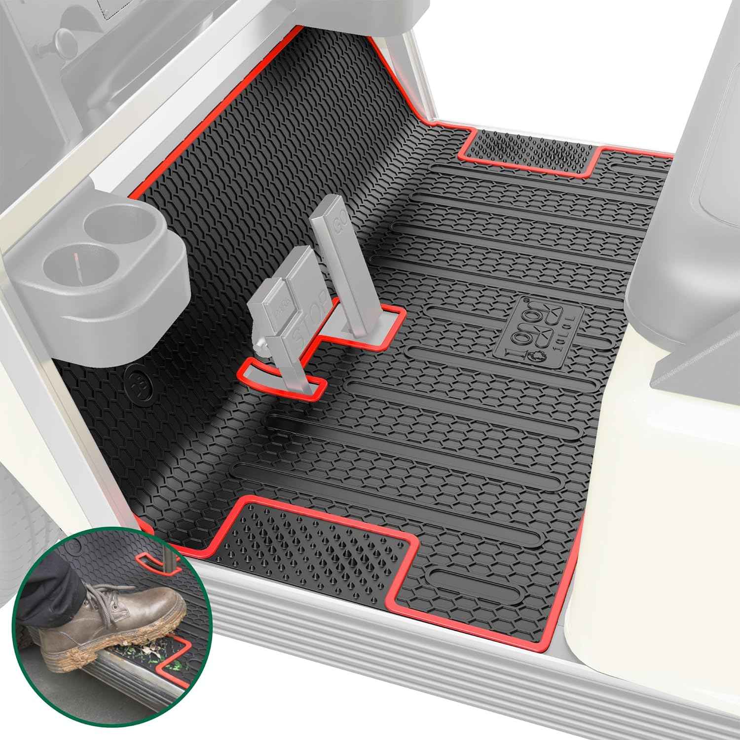 Golf Cart Mat for Club Car DS 1982-up Full Coverage Golf Cart Floor Liner Mats - 10L0L