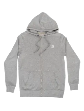 Grey Melange Zip Hoodie