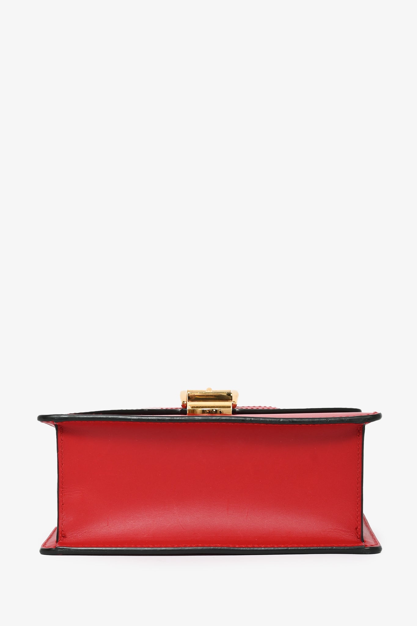 Gucci Red Leather Mini Sylvie Top Handle With Strap